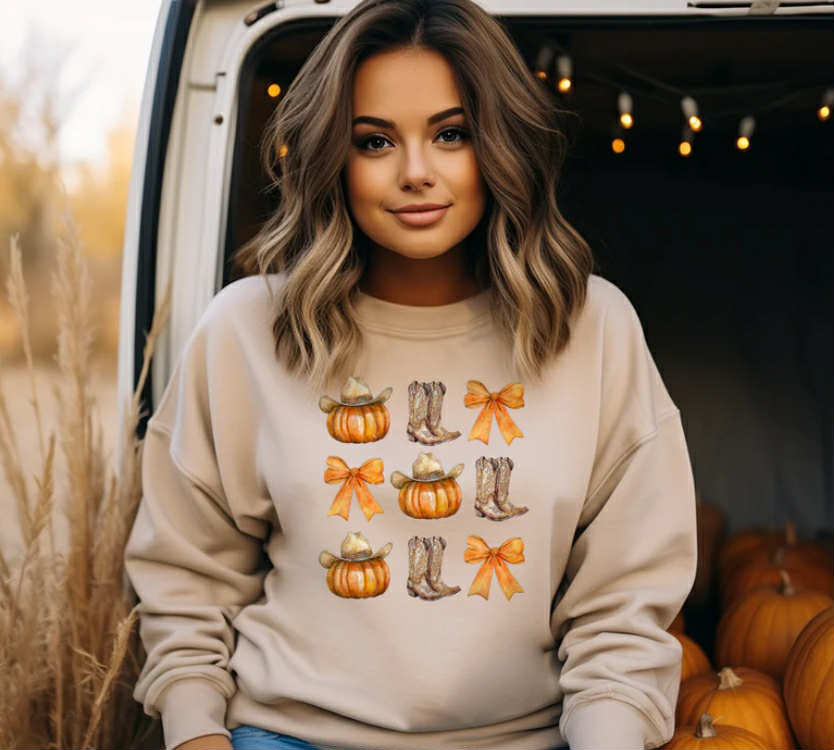 Pumpkin ,Cowboys Boots , Bow