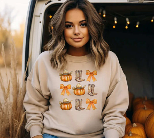 Pumpkin ,Cowboys Boots , Bow