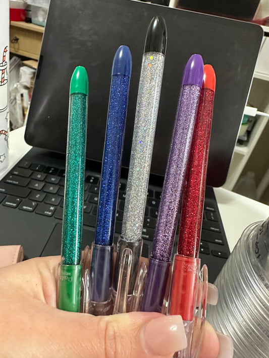 Glittered pens